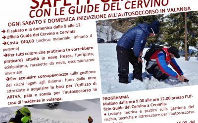 COURS  DE RECHERCHE EN AVALANCHE (3h) : tous les samedis et dimanches de 9h à 12h